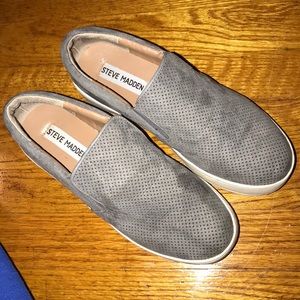 Steve Madden Platform Gray Slip On Sneakers